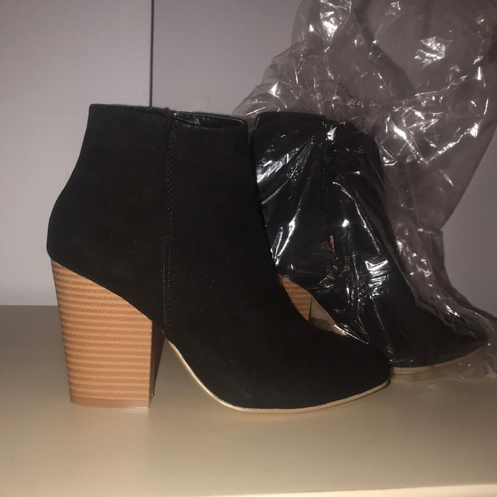Black suede booties